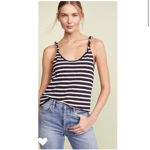 Current/Elliott Twisted Tank in Navy/Cream- S,M - Picture 1 of 7